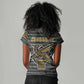 Zimbabwean Bird Statue Women V-Neck T-Shirt Tribal Pattern Flag Patch and Heritage Symbol
