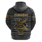 Zimbabwean Bird Statue Zip Hoodie Tribal Pattern Flag Patch and Heritage Symbol