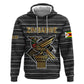Zimbabwean Bird Statue Zip Hoodie Tribal Pattern Flag Patch and Heritage Symbol