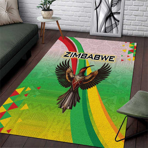 Vibe Zimbabwe Area Rug Tribal-Inspired Background with Geometric Flag Color Design