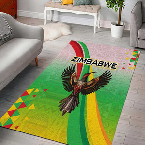Vibe Zimbabwe Area Rug Tribal-Inspired Background with Geometric Flag Color Design