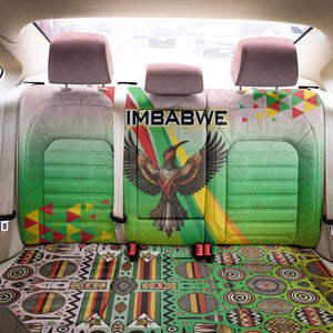 Vibe Zimbabwe Back Car Seat Cover Tribal-Inspired Background with Geometric Flag Color Design