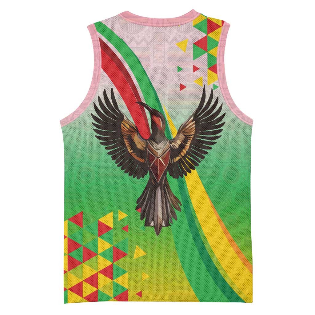 Vibe Zimbabwe Basketball Jersey Tribal-Inspired Background with Geometric Flag Color Design - African Pride