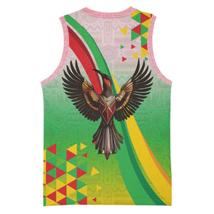 Vibe Zimbabwe Basketball Jersey Tribal-Inspired Background with Geometric Flag Color Design - African Pride