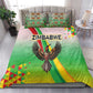 Vibe Zimbabwe Bedding Set Tribal-Inspired Background with Geometric Flag Color Design