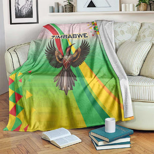 Vibe Zimbabwe Blanket Tribal-Inspired Background with Geometric Flag Color Design