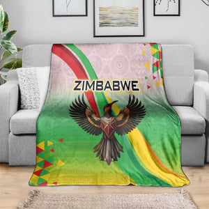 Vibe Zimbabwe Blanket Tribal-Inspired Background with Geometric Flag Color Design