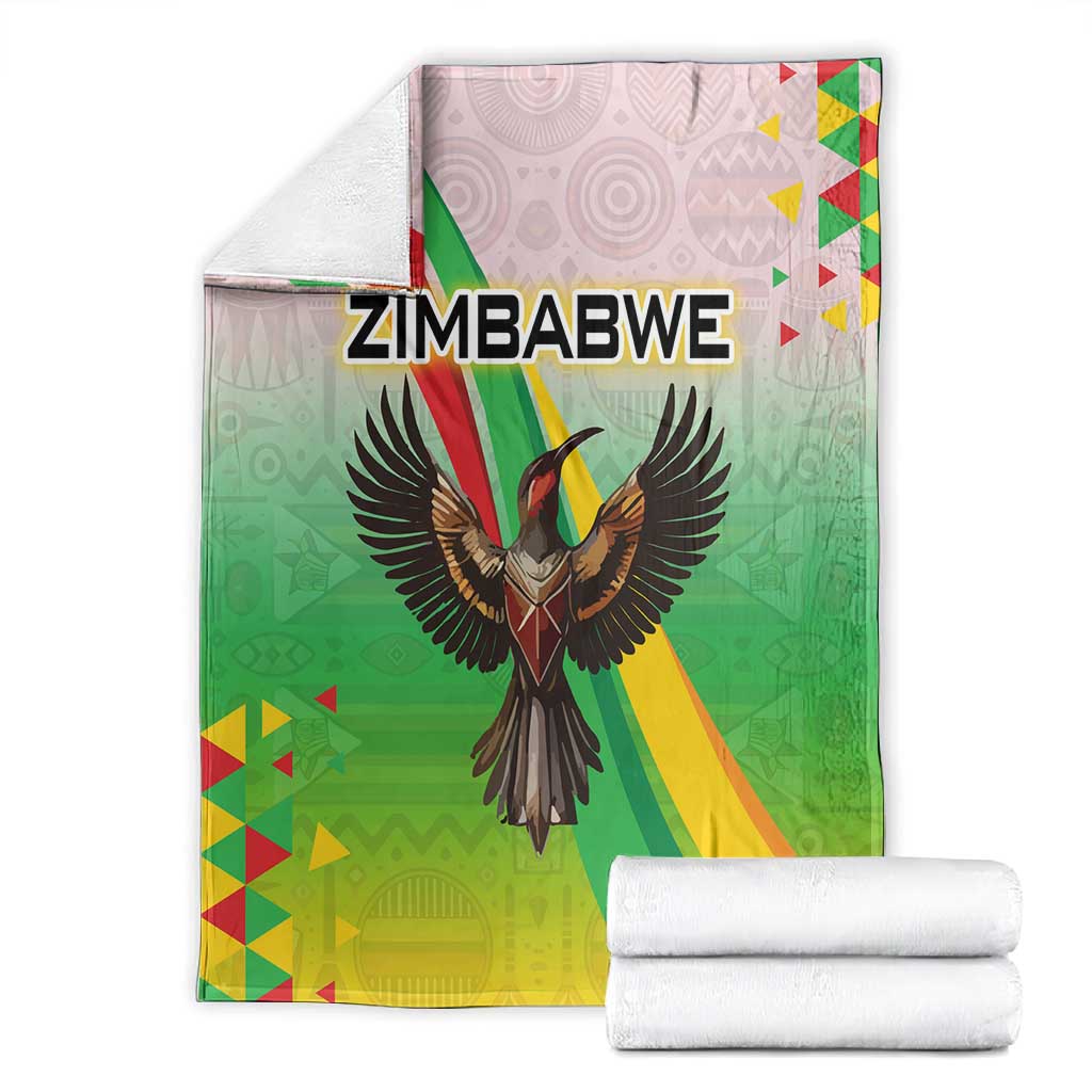 Vibe Zimbabwe Blanket Tribal-Inspired Background with Geometric Flag Color Design