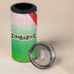 Vibe Zimbabwe 4 in 1 Can Cooler Tumbler Tribal-Inspired Background with Geometric Flag Color Design