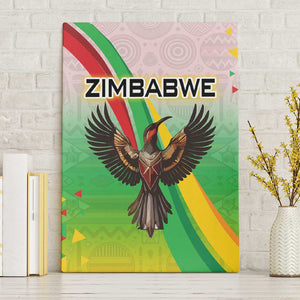 Vibe Zimbabwe Canvas Wall Art Tribal-Inspired Background with Geometric Flag Color Design