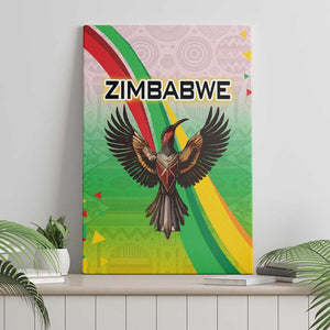 Vibe Zimbabwe Canvas Wall Art Tribal-Inspired Background with Geometric Flag Color Design