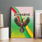 Vibe Zimbabwe Canvas Wall Art Tribal-Inspired Background with Geometric Flag Color Design