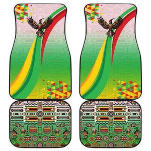 Vibe Zimbabwe Car Mats Tribal-Inspired Background with Geometric Flag Color Design