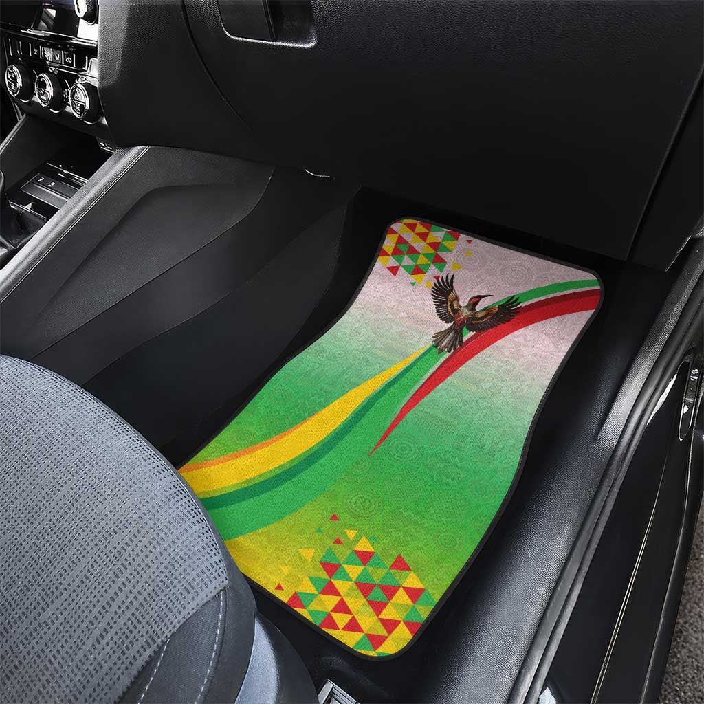 Vibe Zimbabwe Car Mats Tribal-Inspired Background with Geometric Flag Color Design
