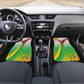 Vibe Zimbabwe Car Mats Tribal-Inspired Background with Geometric Flag Color Design