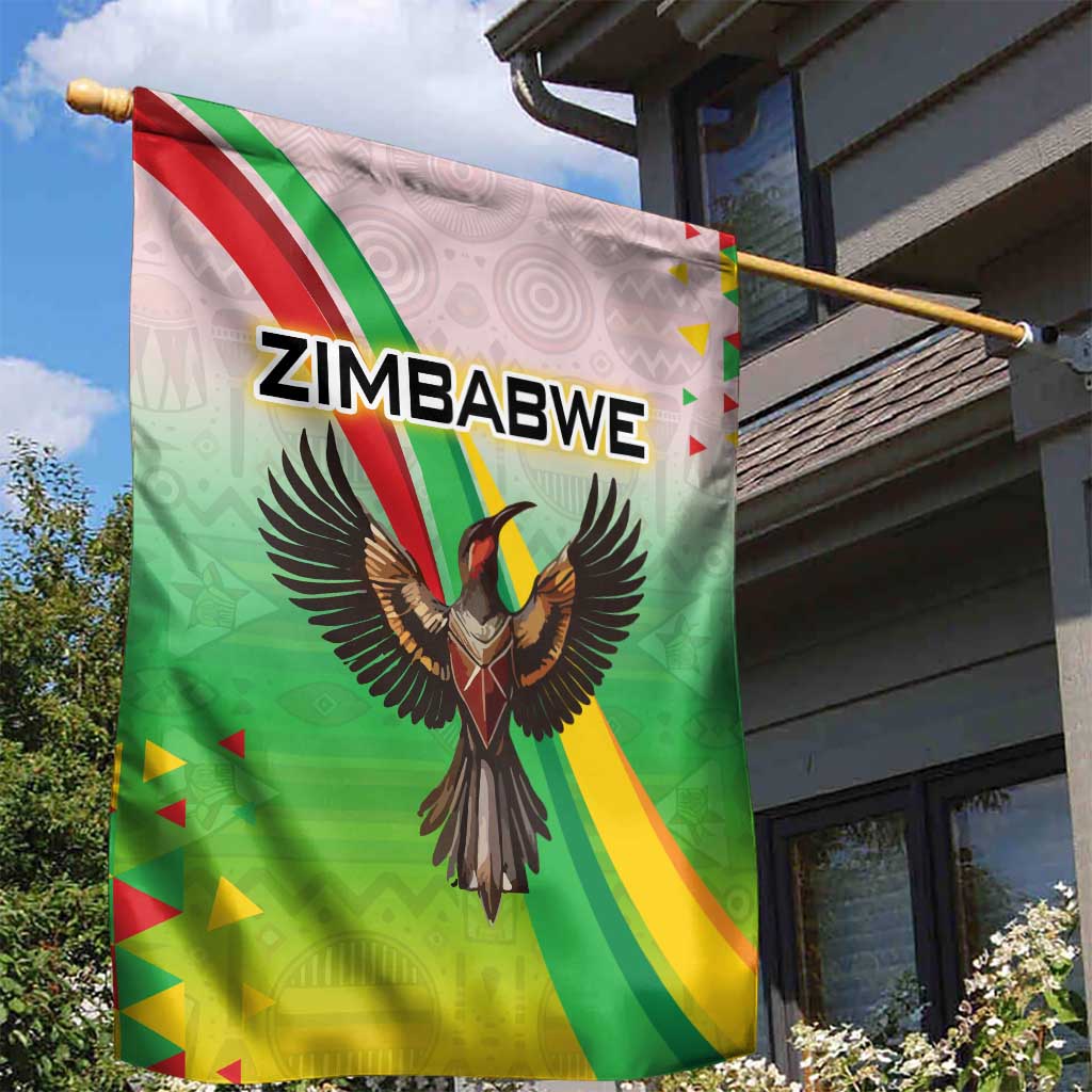 Vibe Zimbabwe Garden Flag Tribal-Inspired Background with Geometric Flag Color Design