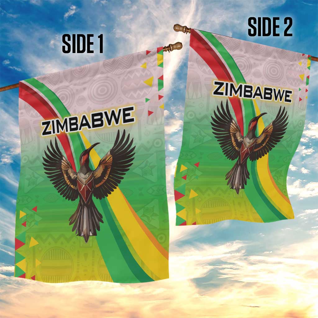 Vibe Zimbabwe Garden Flag Tribal-Inspired Background with Geometric Flag Color Design