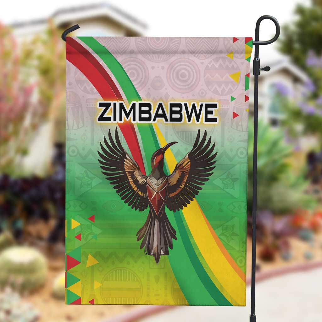 Vibe Zimbabwe Garden Flag Tribal-Inspired Background with Geometric Flag Color Design