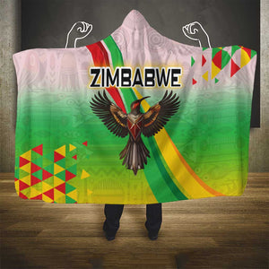 Vibe Zimbabwe Hooded Blanket Tribal-Inspired Background with Geometric Flag Color Design