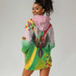 Vibe Zimbabwe Hoodie Dress Tribal-Inspired Background with Geometric Flag Color Design