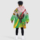 Vibe Zimbabwe Kid Wearable Blanket Hoodie Tribal-Inspired Background with Geometric Flag Color Design