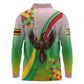 Vibe Zimbabwe Long Sleeve Polo Shirt Tribal-Inspired Background with Geometric Flag Color Design