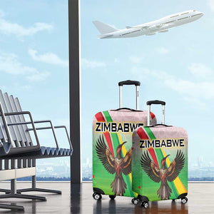 Vibe Zimbabwe Luggage Cover Tribal-Inspired Background with Geometric Flag Color Design