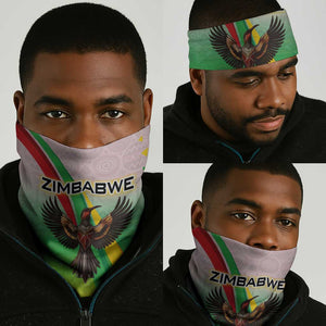 Vibe Zimbabwe Neck Gaiter Tribal-Inspired Background Geometric Flag Color Design TS04