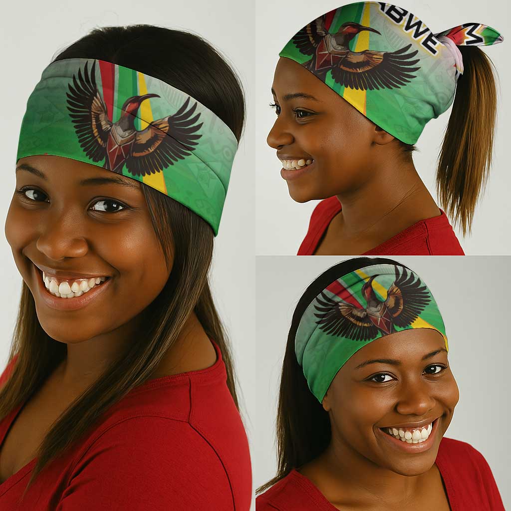 Vibe Zimbabwe Neck Gaiter Tribal-Inspired Background Geometric Flag Color Design TS04