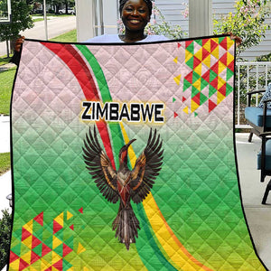 Vibe Zimbabwe Quilt Tribal-Inspired Background with Geometric Flag Color Design