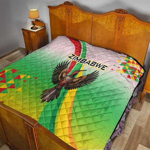Vibe Zimbabwe Quilt Tribal-Inspired Background with Geometric Flag Color Design