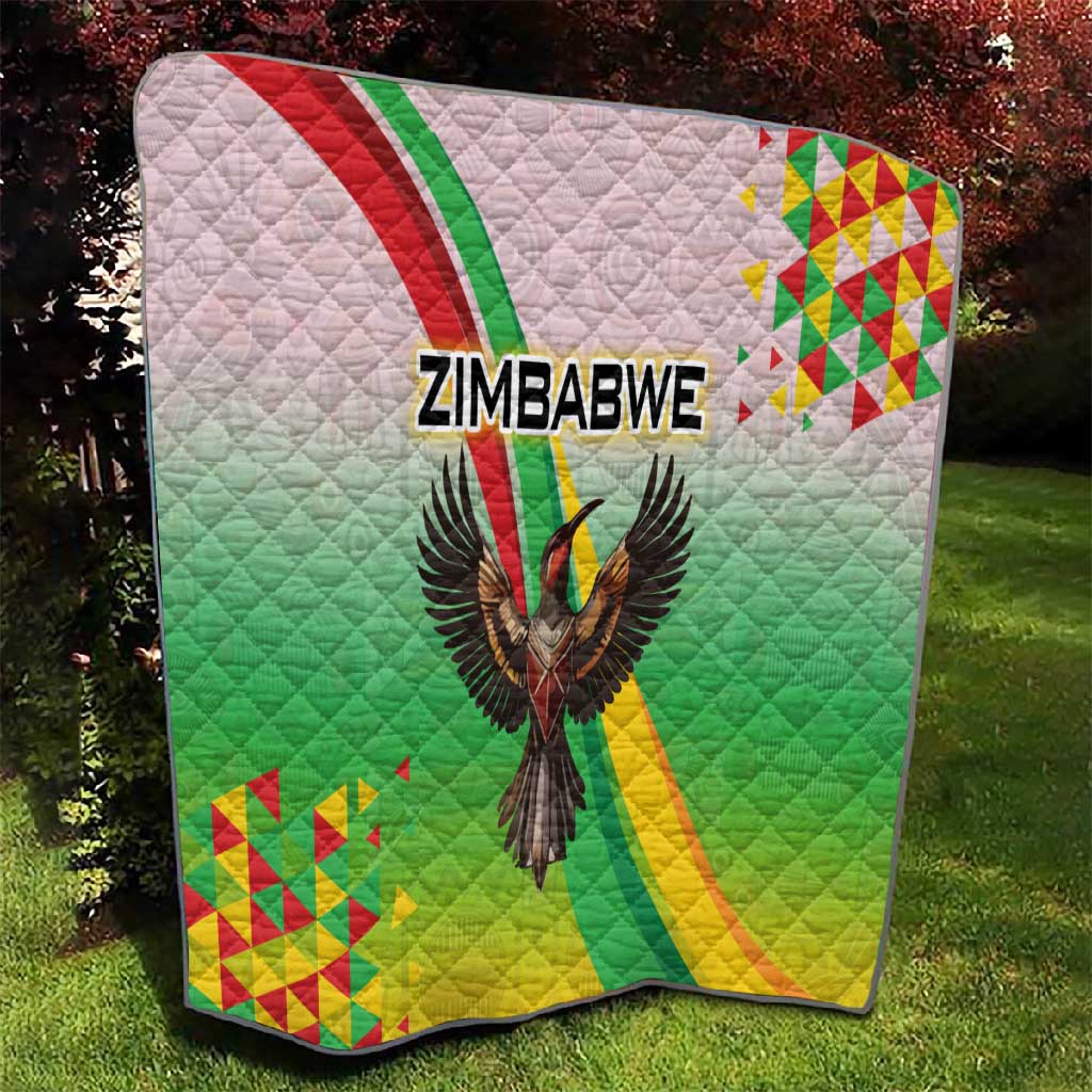 Vibe Zimbabwe Quilt Tribal-Inspired Background with Geometric Flag Color Design