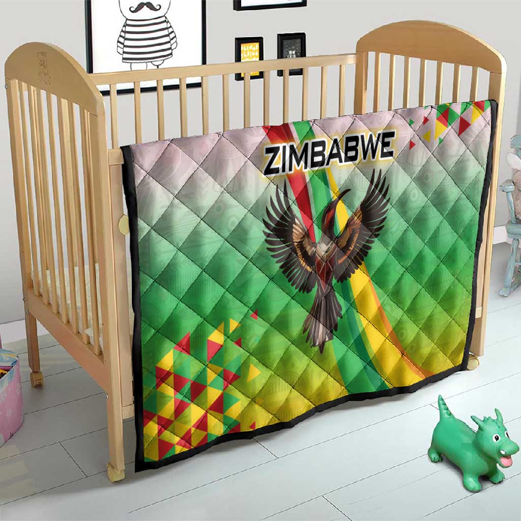 Vibe Zimbabwe Quilt Tribal-Inspired Background with Geometric Flag Color Design