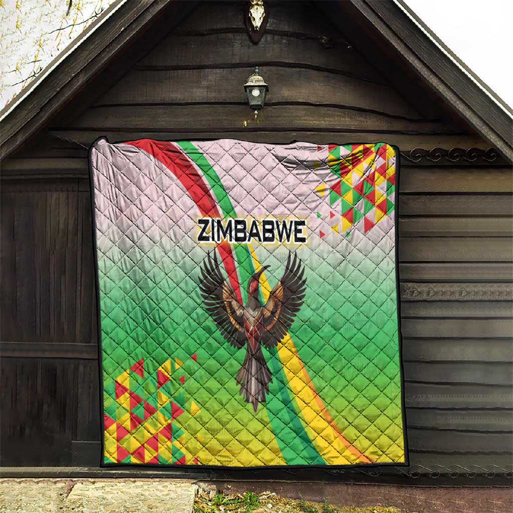Vibe Zimbabwe Quilt Tribal-Inspired Background with Geometric Flag Color Design