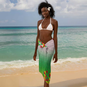 Vibe Zimbabwe Sarong Tribal-Inspired Background with Geometric Flag Color Design