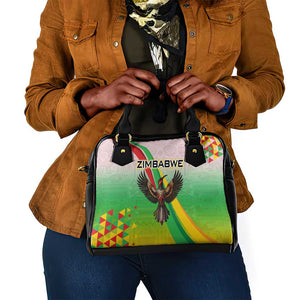 Vibe Zimbabwe Shoulder Handbag Tribal-Inspired Background with Geometric Flag Color Design