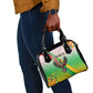 Vibe Zimbabwe Shoulder Handbag Tribal-Inspired Background with Geometric Flag Color Design