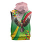 Vibe Zimbabwe Sleeveless Zip Hoodie Tribal-Inspired Background with Geometric Flag Color Design - African Pride