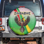 Vibe Zimbabwe Spare Tire Cover Tribal-Inspired Background with Geometric Flag Color Design