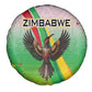 Vibe Zimbabwe Spare Tire Cover Tribal-Inspired Background with Geometric Flag Color Design