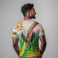 Vibe Zimbabwe T shirt Tribal-Inspired Background with Geometric Flag Color Design