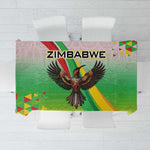 Vibe Zimbabwe Tablecloth Tribal-Inspired Background with Geometric Flag Color Design