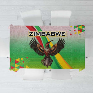 Vibe Zimbabwe Tablecloth Tribal-Inspired Background with Geometric Flag Color Design