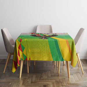 Vibe Zimbabwe Tablecloth Tribal-Inspired Background with Geometric Flag Color Design