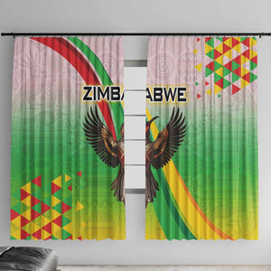 Vibe Zimbabwe Window Curtain Tribal-Inspired Background with Geometric Flag Color Design