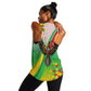 Vibe Zimbabwe Women Racerback Tank Tribal-Inspired Background with Geometric Flag Color Design