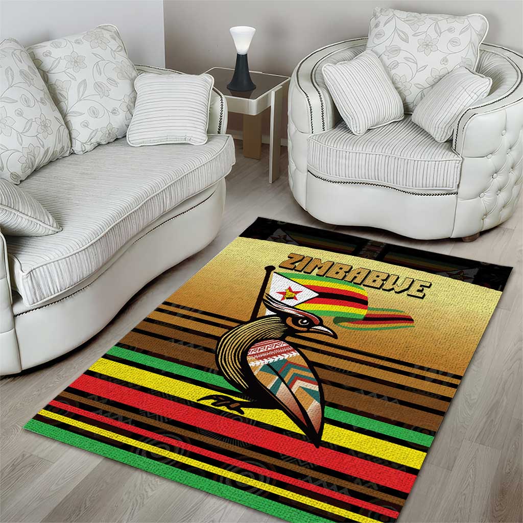 Pride Zimbabwe Area Rug Zimbabwean Bird, Tribal Patterns and Pan-African Colors