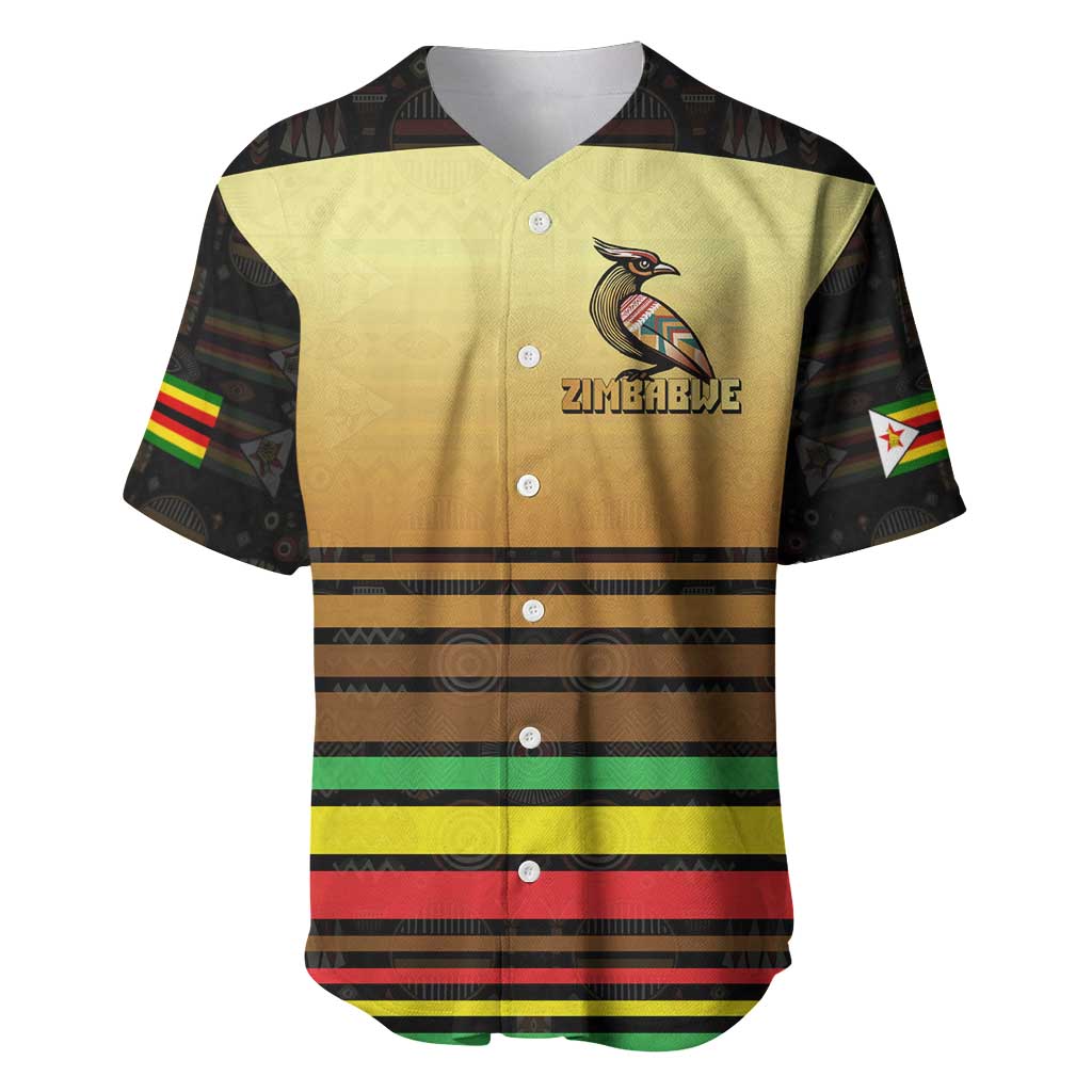 Pride Zimbabwe Baseball Jersey Zimbabwean Bird, Tribal Patterns and Pan-African Colors