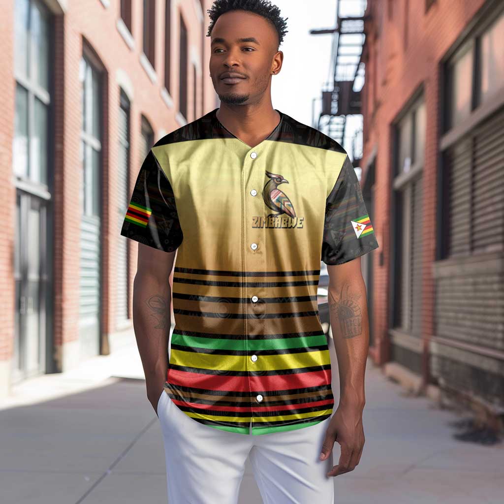 Pride Zimbabwe Baseball Jersey Zimbabwean Bird, Tribal Patterns and Pan-African Colors