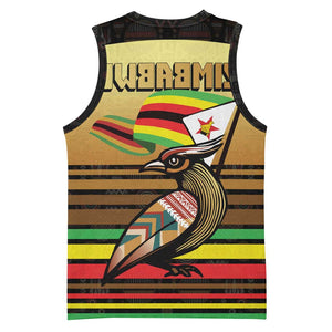 Pride Zimbabwe Basketball Jersey Zimbabwean Bird, Tribal Patterns and Pan-African Colors - African Pride